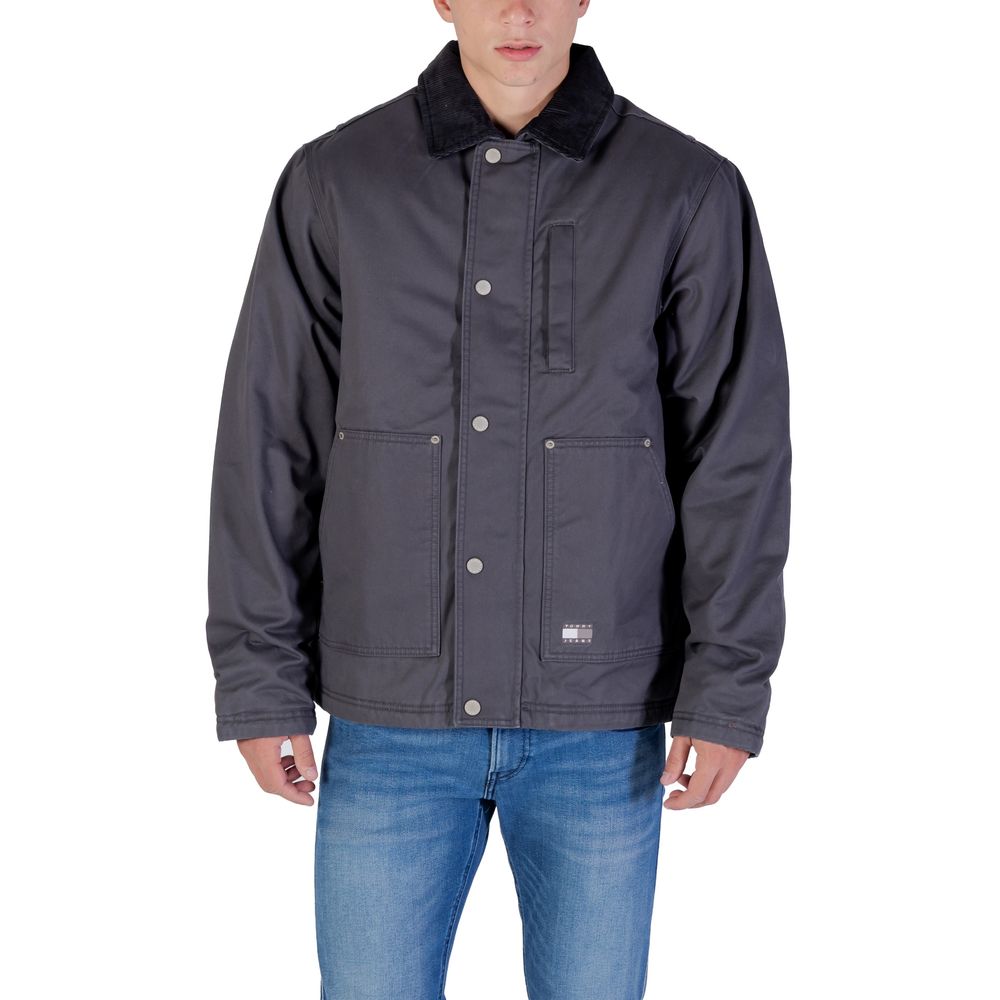 Gray Recycled Cotton Denim Jacket mens luxury fashion - Mens Edit