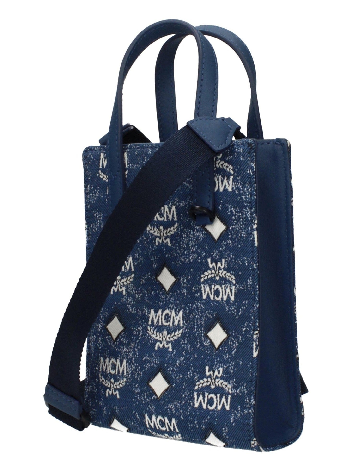 MCM Blue Fabric Handbag mens luxury fashion - Mens Edit