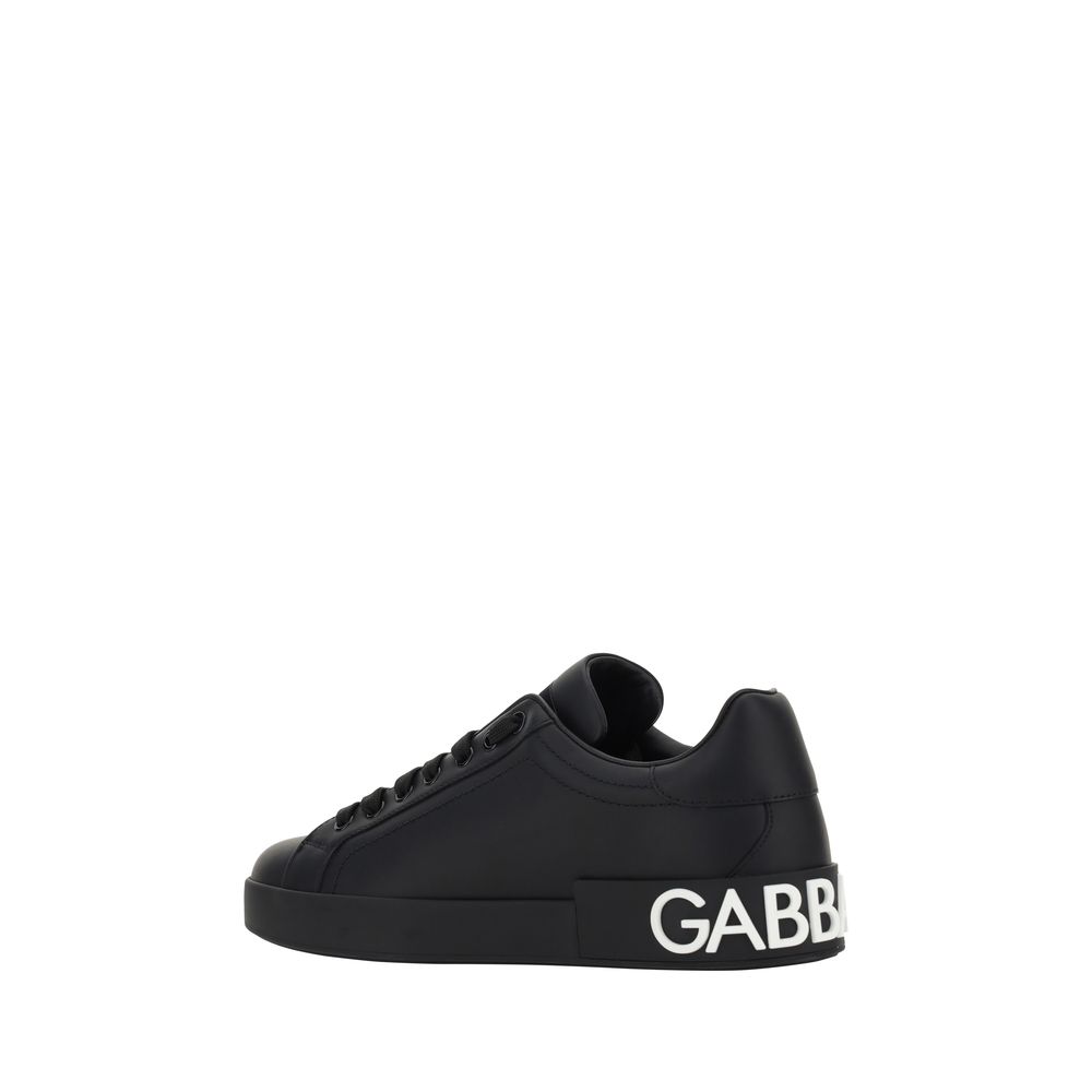 Dolce & Gabbana 100% Calf Leather Sneakers in Black