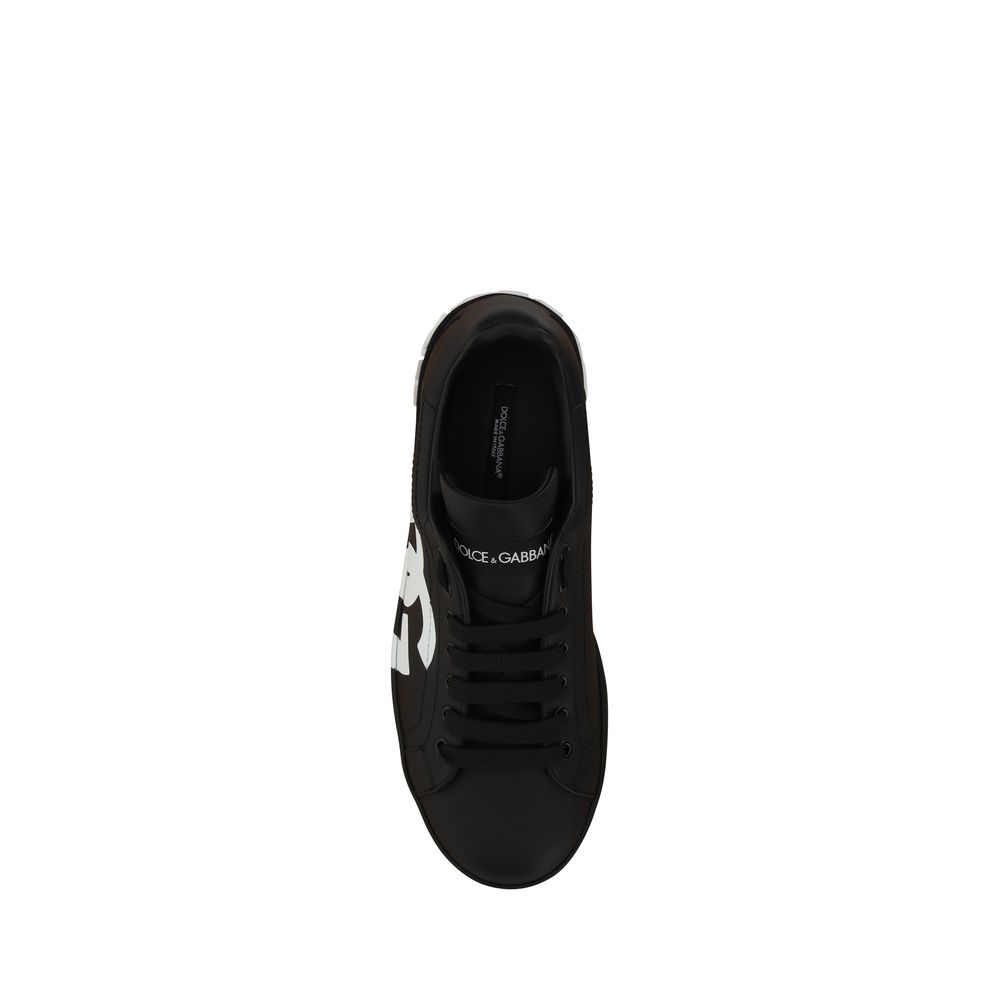Dolce & Gabbana 100% Calf Leather Sneakers in Black