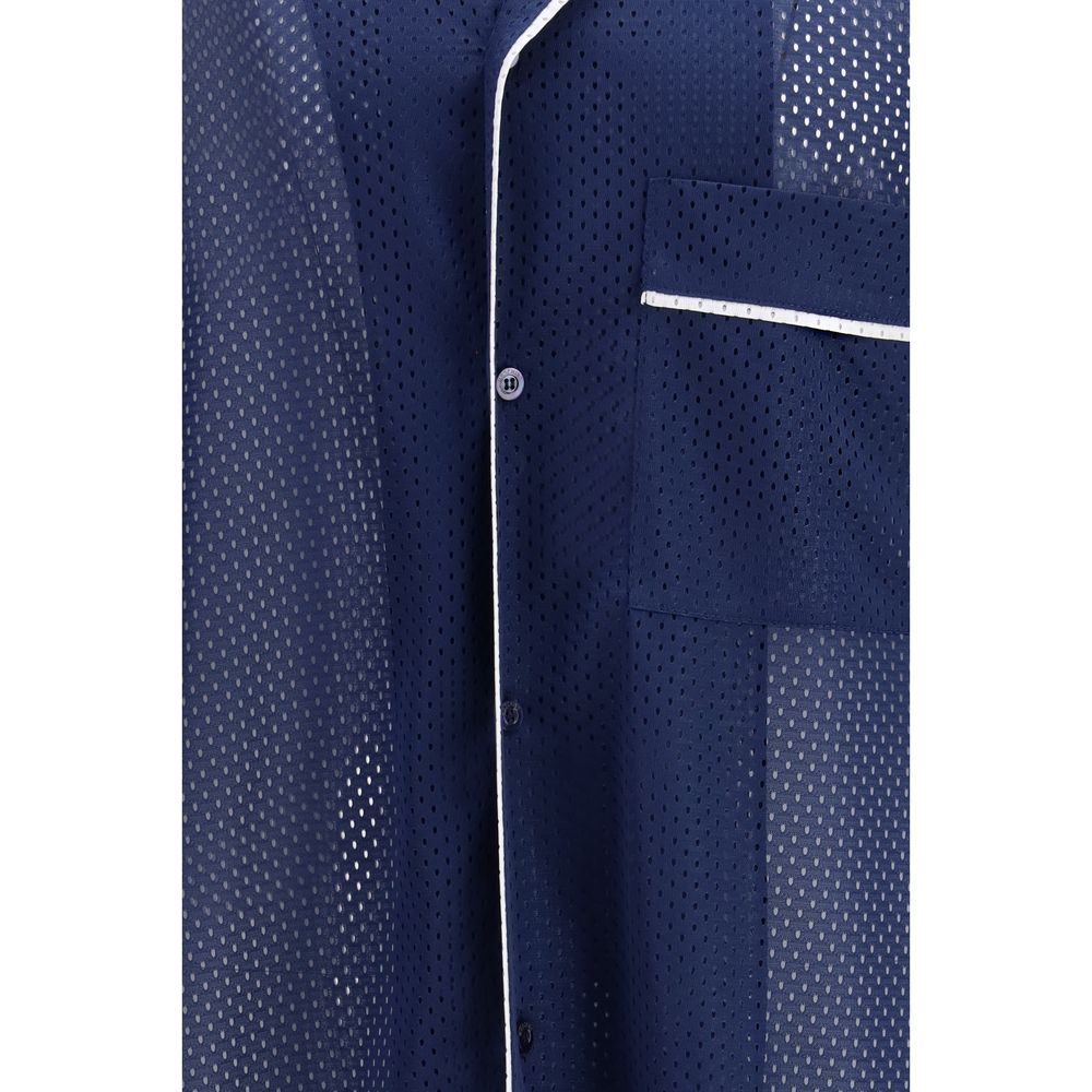 Moschino Graphic Mesh Shirt in Blue