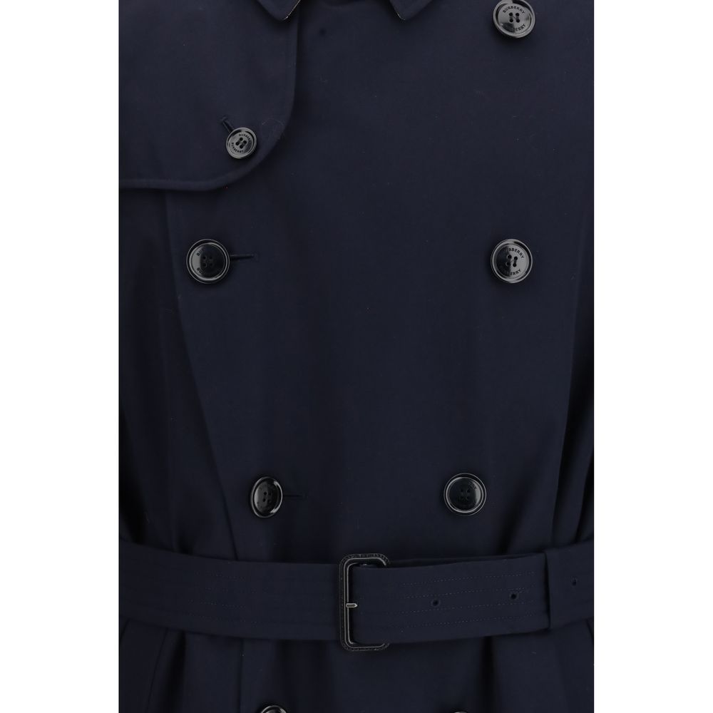 Burberry Cotton Double-Breasted Trench Coat in Blue