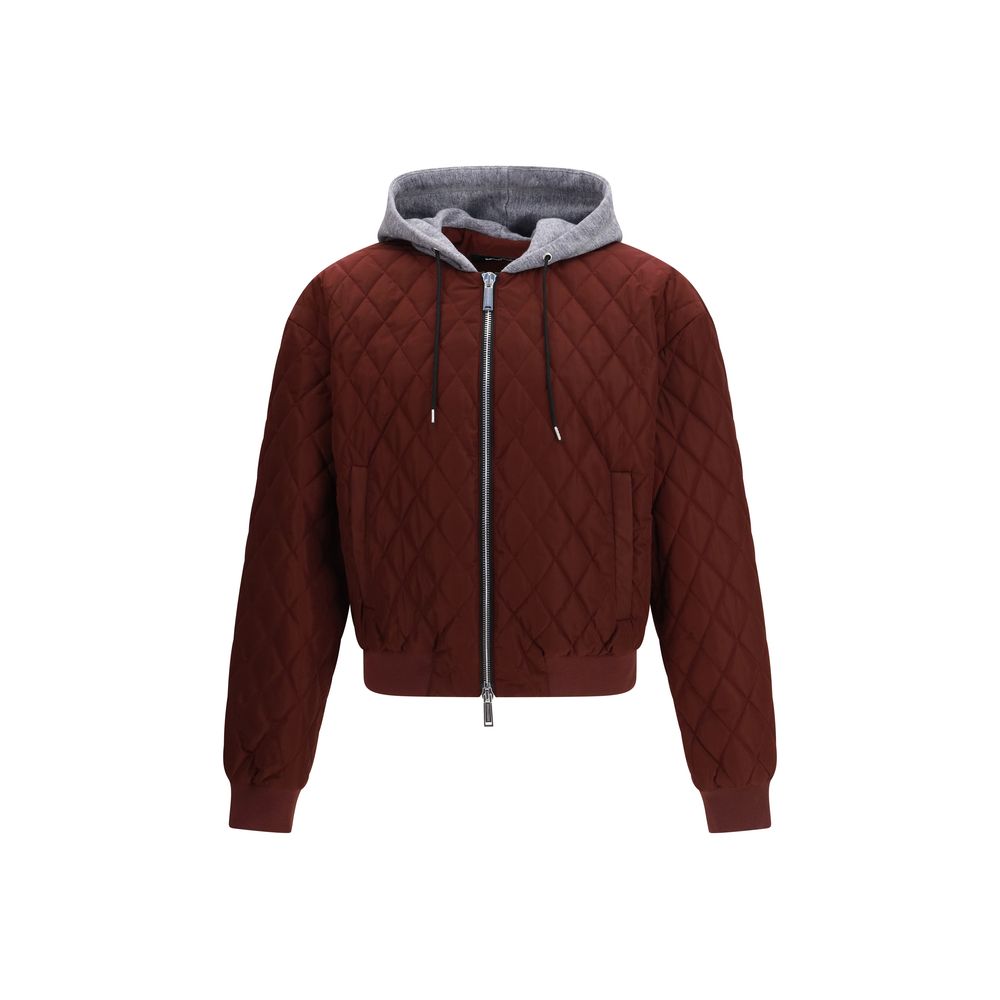 Dsquared² Καπιτονέ Μπουφάν Bomber με Κουκούλα σε Μπορντώ