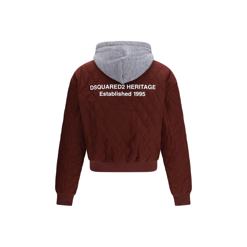 Dsquared² Καπιτονέ Μπουφάν Bomber με Κουκούλα σε Μπορντώ