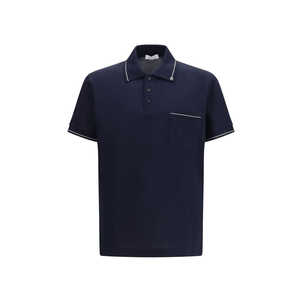 Ferragamo Blue Cotton Polo Shirt Gancini Logo mens luxury fashion - Mens Edit