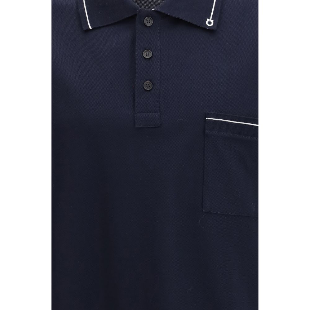 Ferragamo Βαμβακερό Polo σε Μπλε