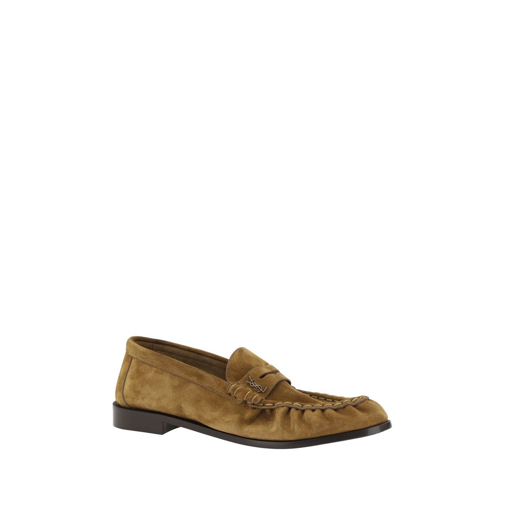 Saint Laurent Δερμάτινα Slip-On Loafers σε Καφέ