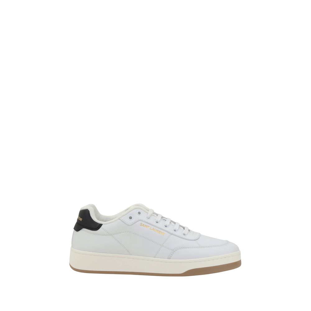 Saint Laurent White Calf Leather Low Top Sneakers