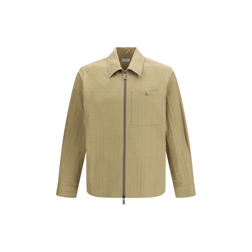 Burberry Βαμβακερό Shirt Jacket με Καρό Σχέδιο σε Μπεζ