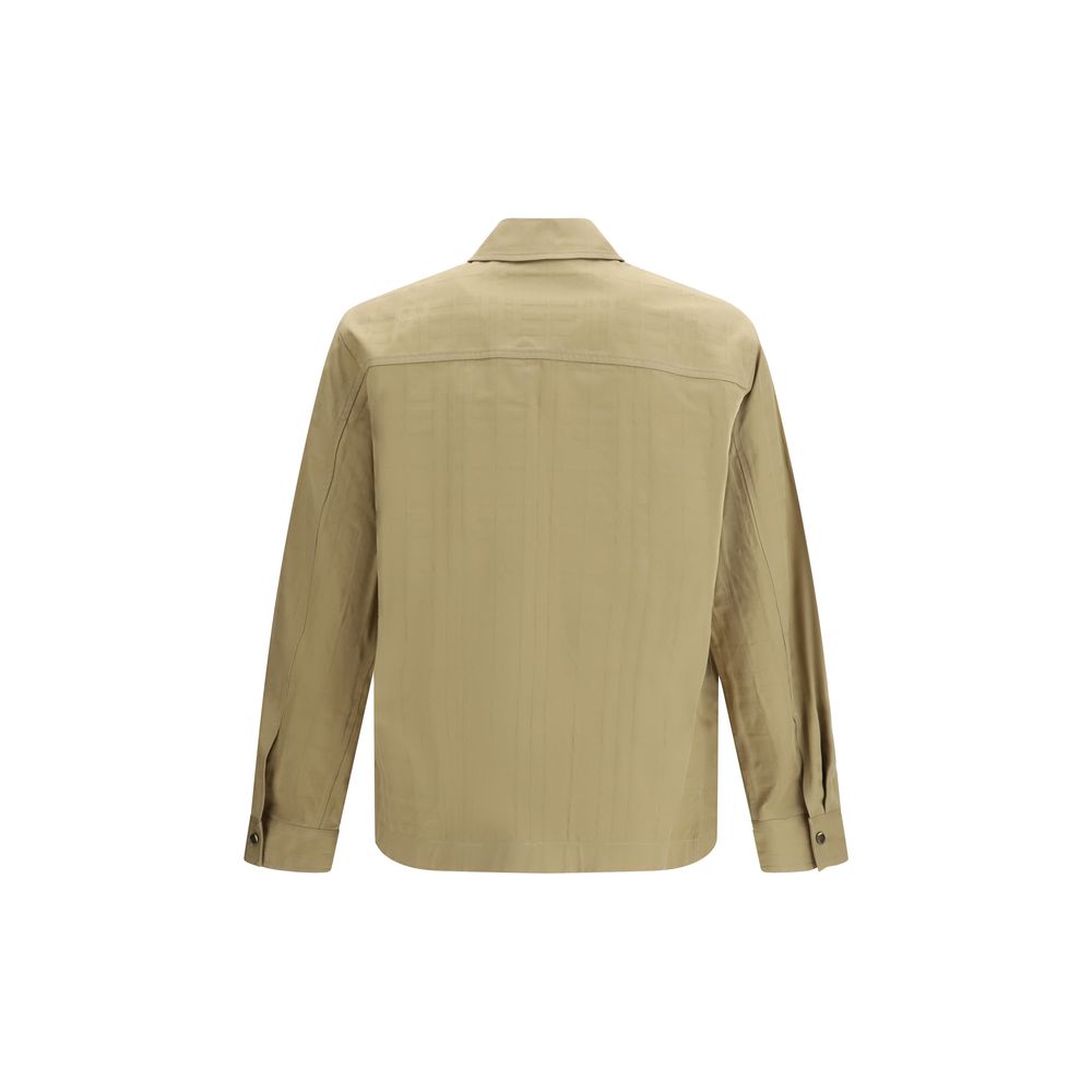 Burberry Cotton Check Shirt Jacket in Beige