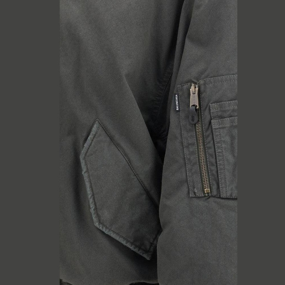 Balenciaga Cotton Bomber Jacket in Gray