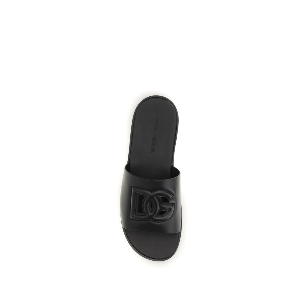 Dolce & Gabbana Σανδάλια από Δέρμα Μοσχαριού σε Μαύρο
