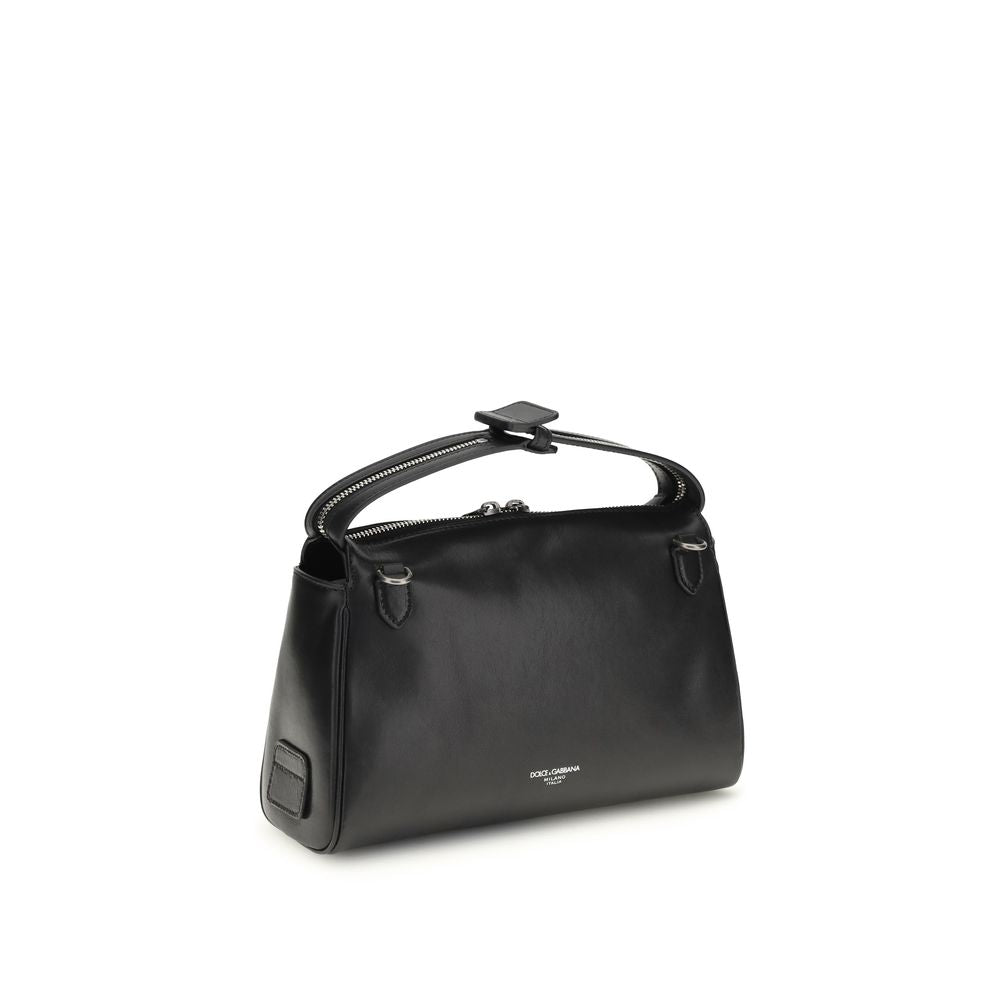 Dolce & Gabbana Vittoria Calf Leather Handbag in Black