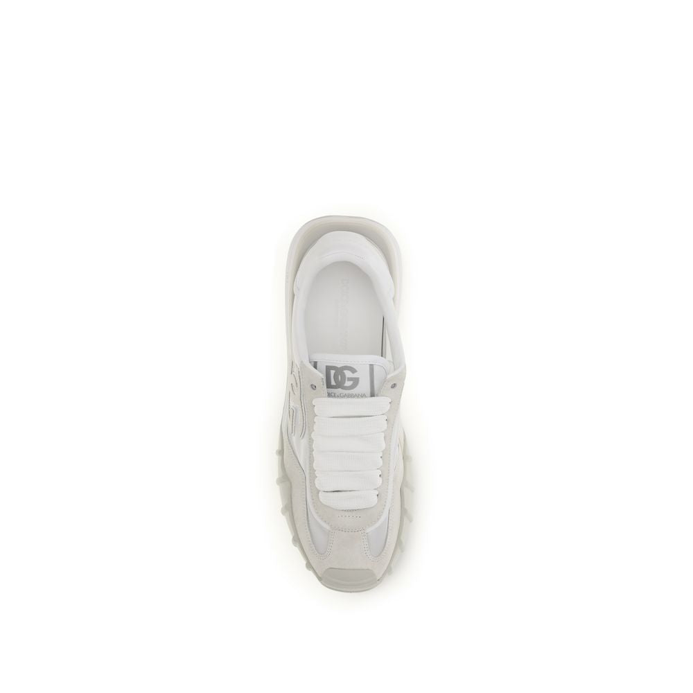 Dolce & Gabbana Calf Leather Athletic Sneakers in White