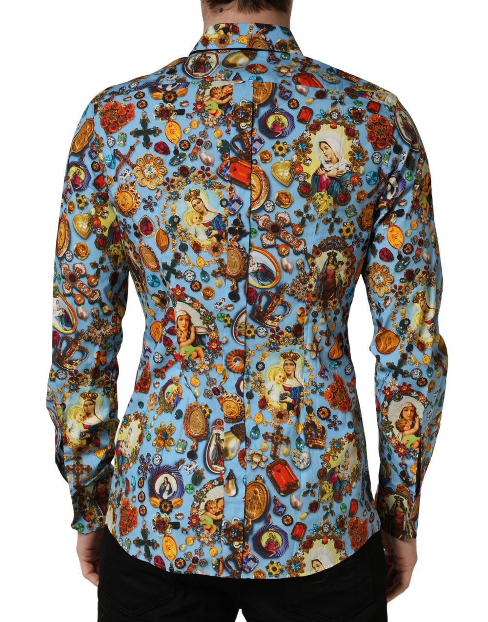 Dolce & Gabbana Cotton Jewel Print Shirt in Blue