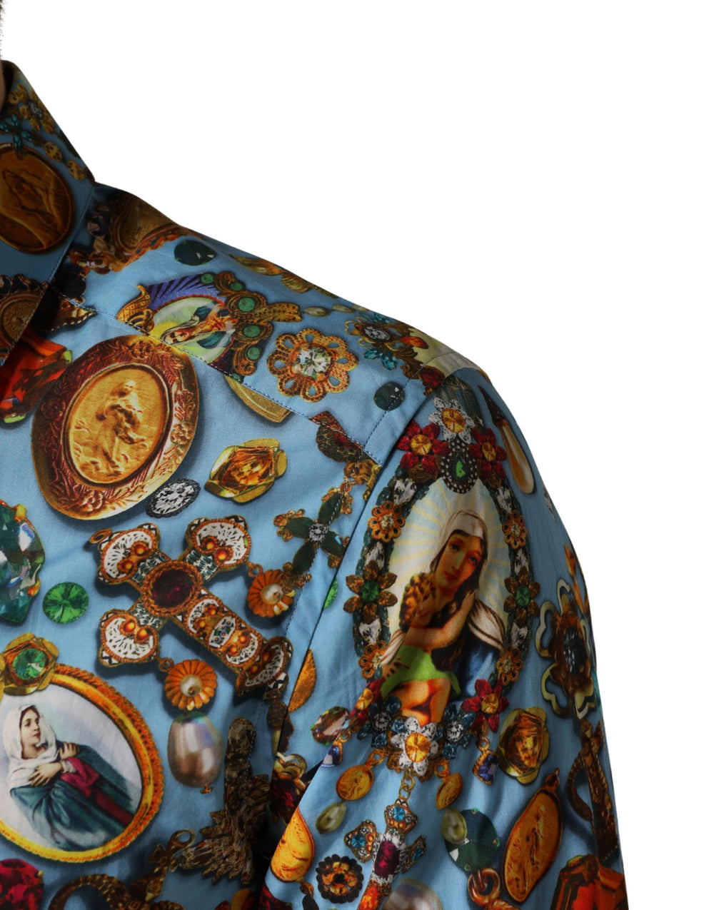 Dolce & Gabbana Cotton Jewel Print Shirt in Blue