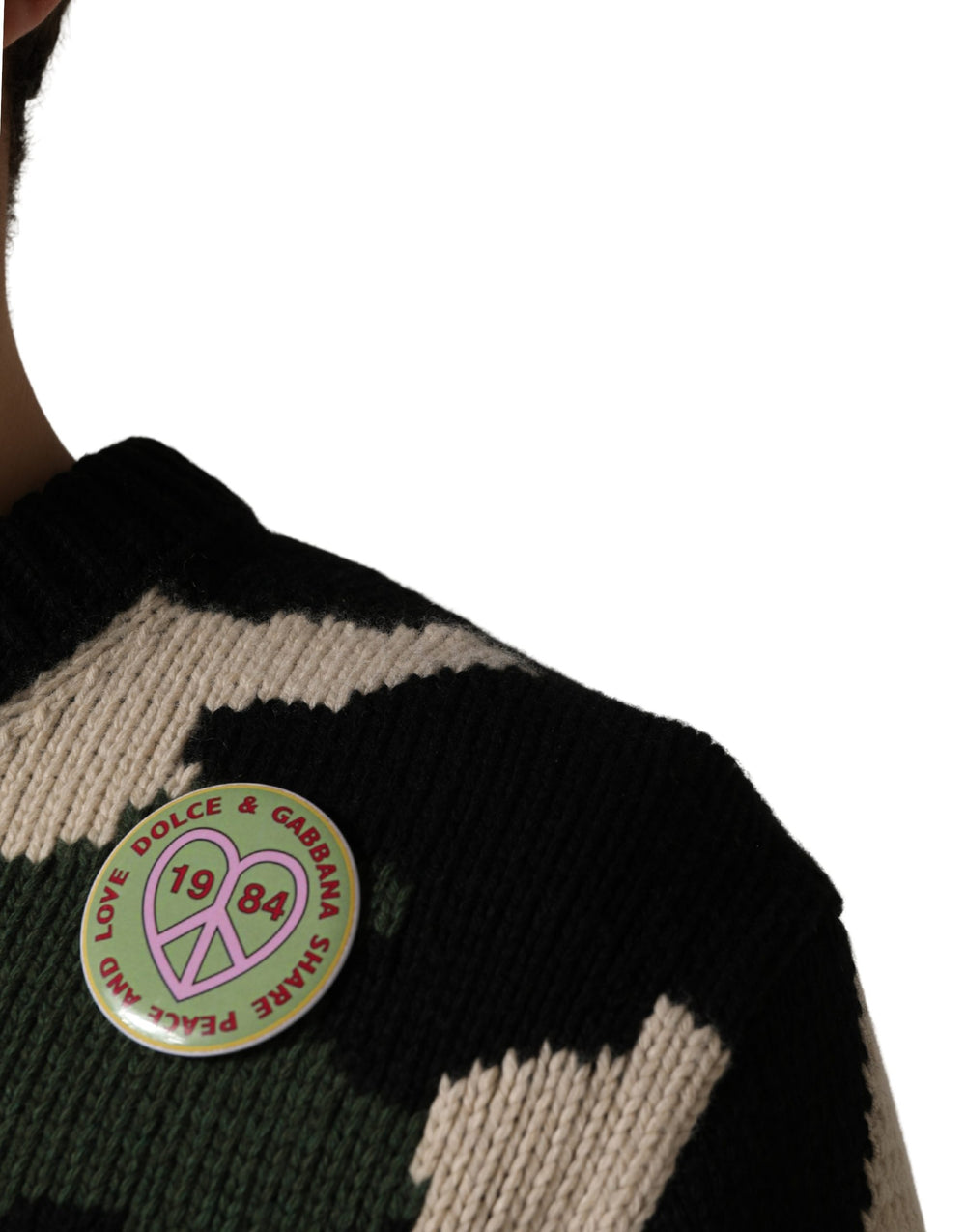 Dolce & Gabbana Intarsia-Knit Camouflage Pullover Sweater in Multicolor