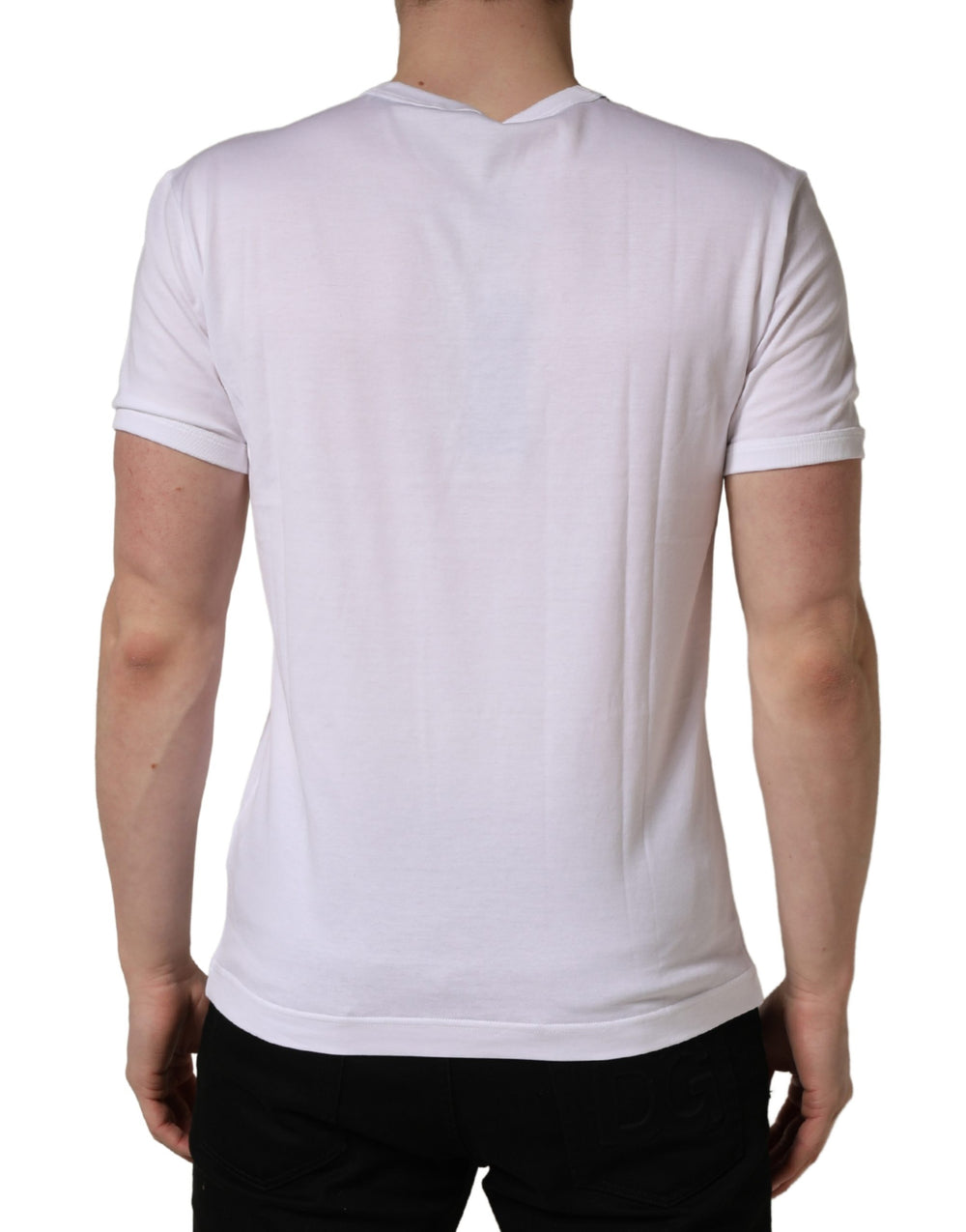 Dolce & Gabbana Palm Embroidered Cotton T-shirt in White