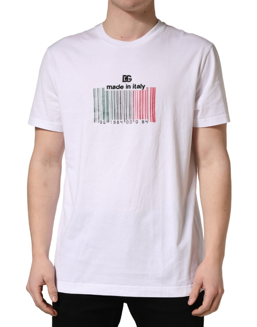 Dolce & Gabbana 100% Cotton Crew Neck T-shirt in White