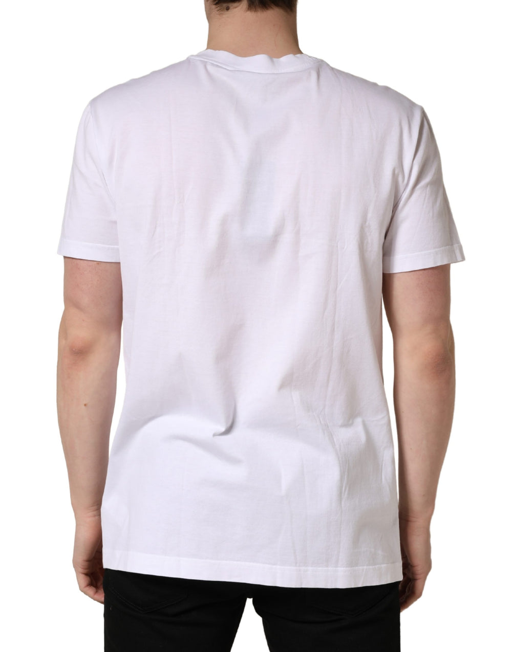 Dolce & Gabbana 100% Cotton Crew Neck T-shirt in White