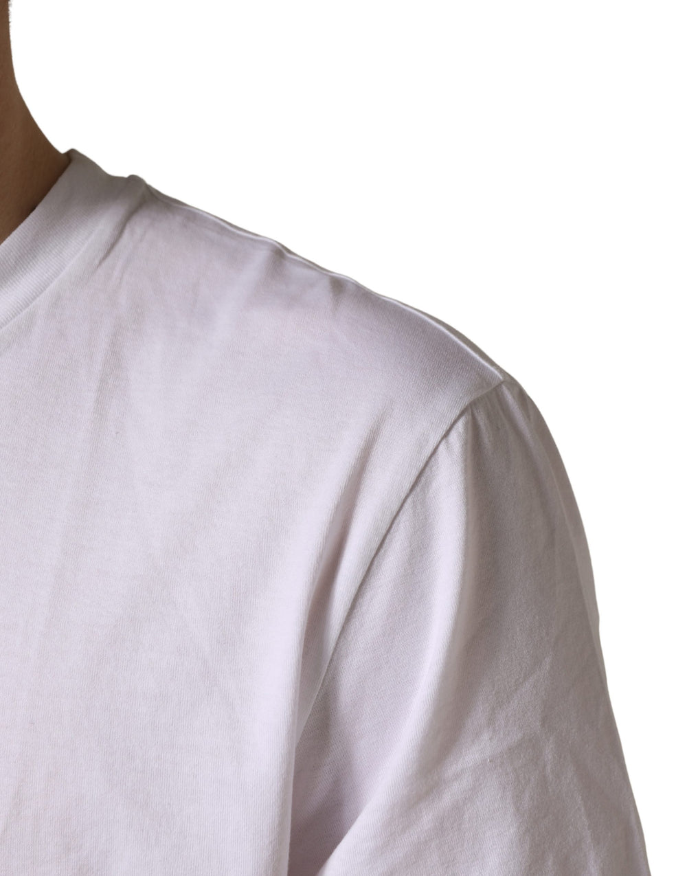 Dolce & Gabbana 100% Cotton Crew Neck T-shirt in White