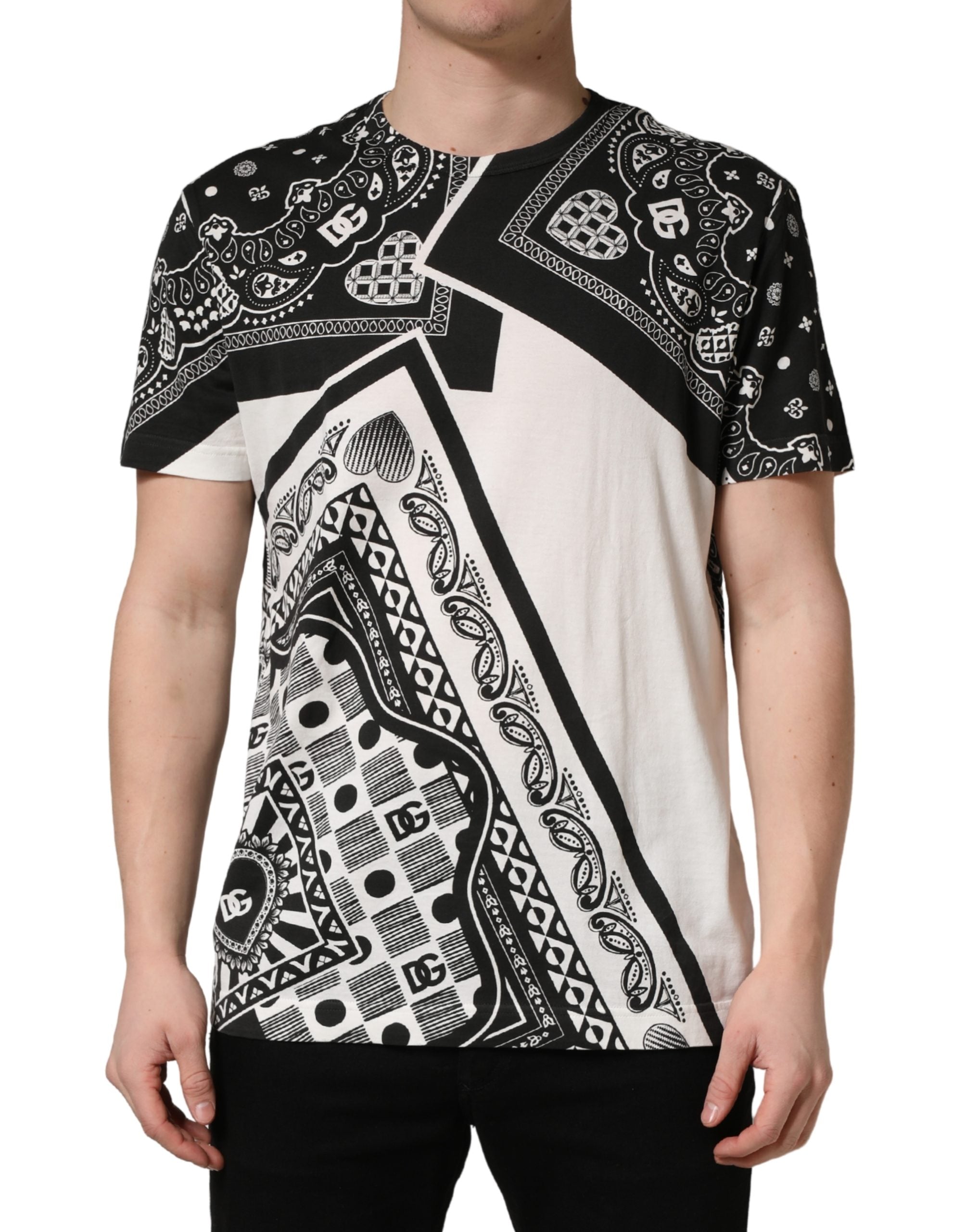 Dolce & Gabbana T-shirt από 100% βαμβάκι σε Μαύρο και Λευκό