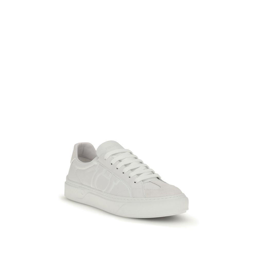 Ferragamo Sneakers από Δέρμα Μοσχαριού Gancini σε Λευκό