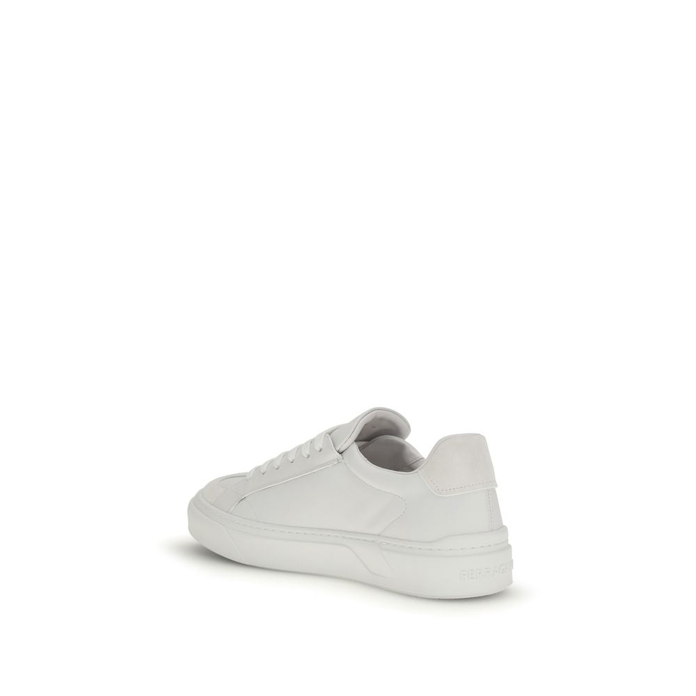 Ferragamo Sneakers από Δέρμα Μοσχαριού Gancini σε Λευκό