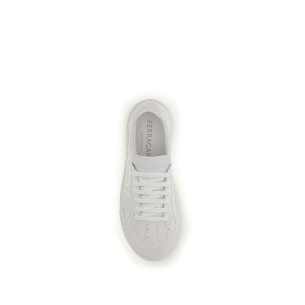 Ferragamo Sneakers από Δέρμα Μοσχαριού Gancini σε Λευκό