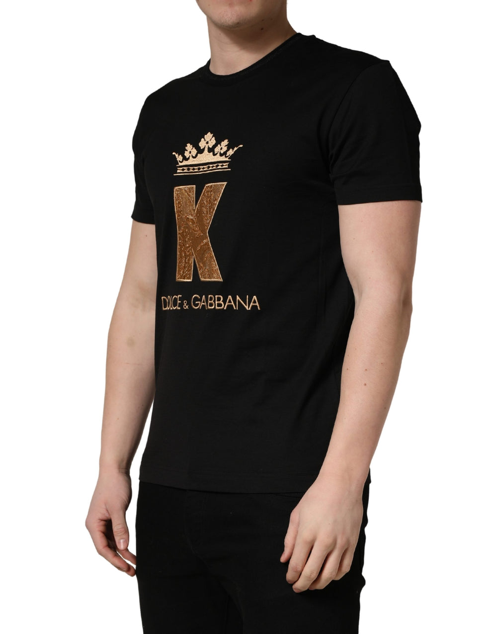 Dolce & Gabbana Cotton Crew-Neck T-shirt in Black