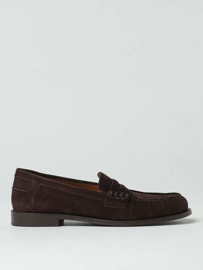 Brown Suede Leather Slip-On Loafers mens luxury fashion - Mens Edit