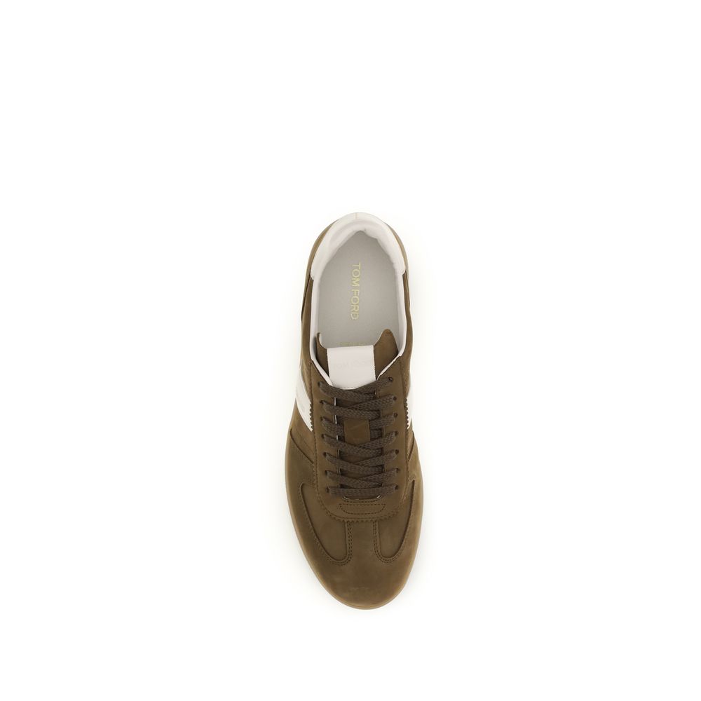 Tom Ford Calf Suede Low-Top Sneakers in Brown