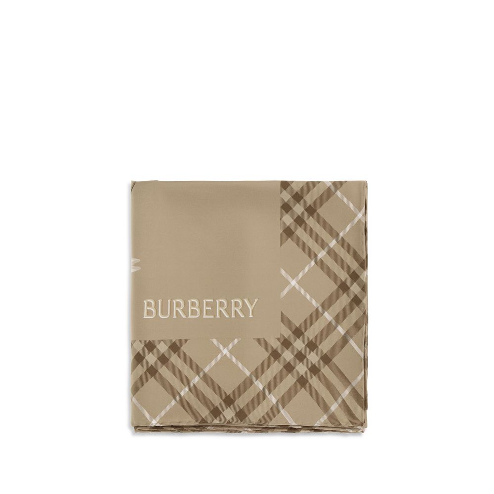Burberry Archive Equestrian Knight Silk Twill Scarf in Beige