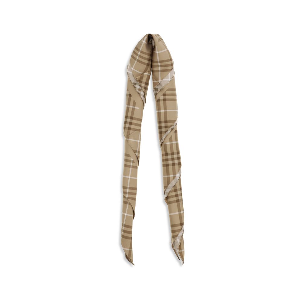 Burberry Archive Equestrian Knight Silk Twill Scarf in Beige