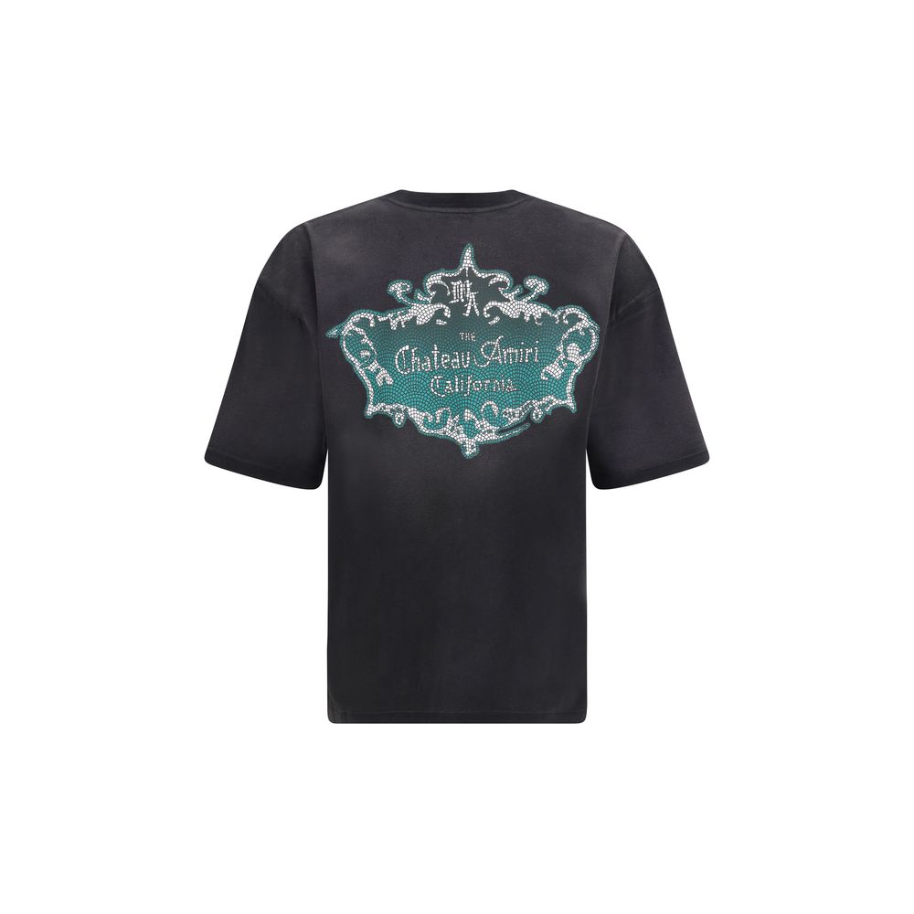 Βαμβακερό T-shirt Amiri Chateau Crest σε Μαύρο