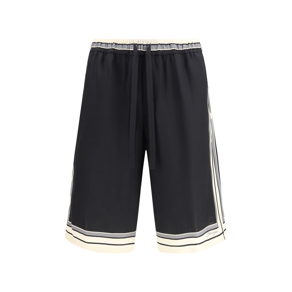 Black Silk Bermuda Shorts mens luxury fashion - Mens Edit