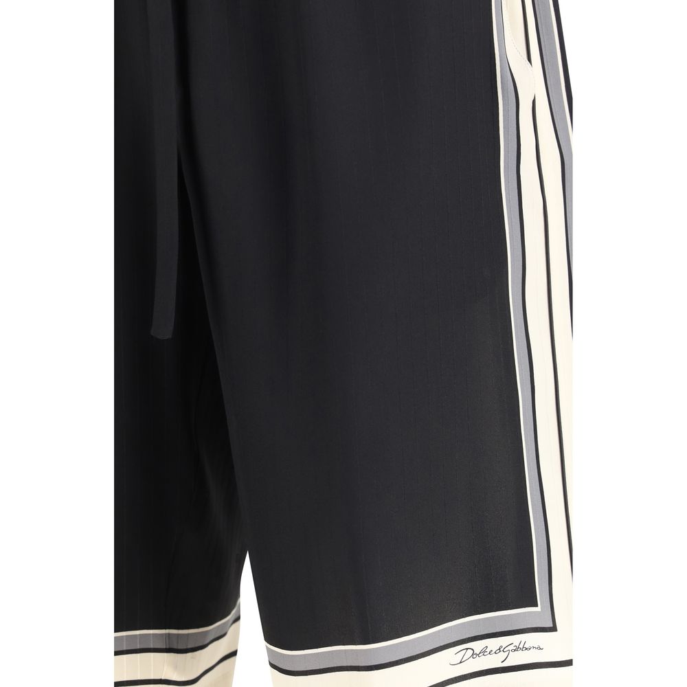Dolce & Gabbana 100% Silk Bermuda Shorts in Black