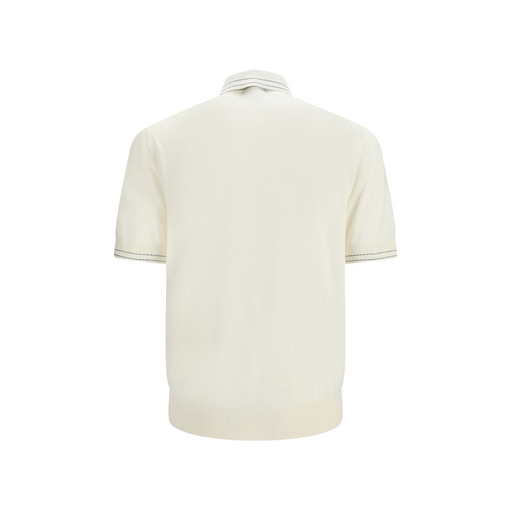 Dolce & Gabbana 100% Silk Polo Shirt in Beige