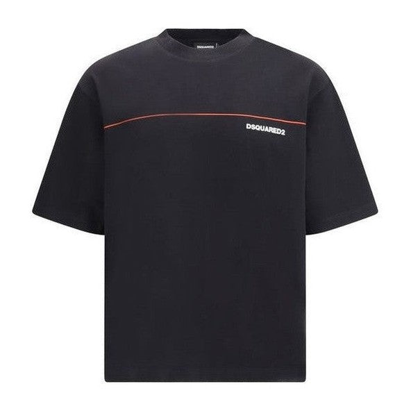 Dsquared² Black Cotton T-Shirt Ribbed Jersey mens luxury fashion - Mens Edit