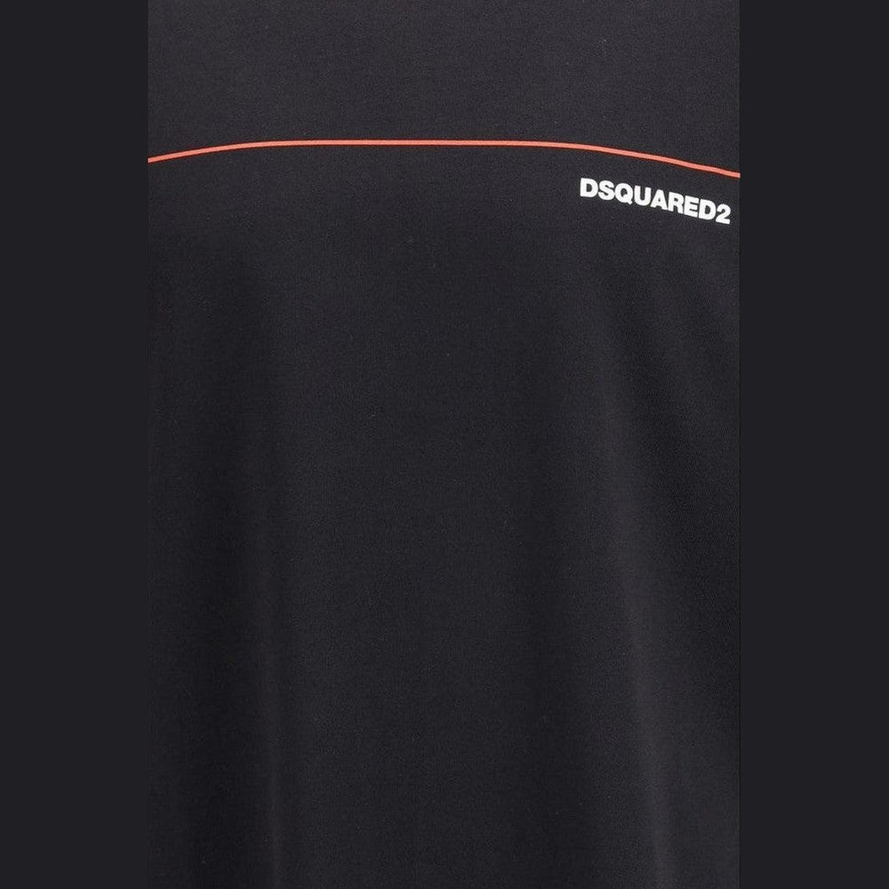 Dsquared² Cotton Ribbed Jersey T-Shirt in Black