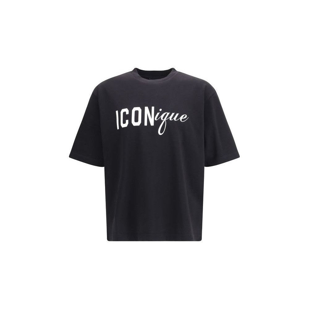 Dsquared² Black Cotton Sportswear Graphic T-Shirt mens luxury fashion - Mens Edit