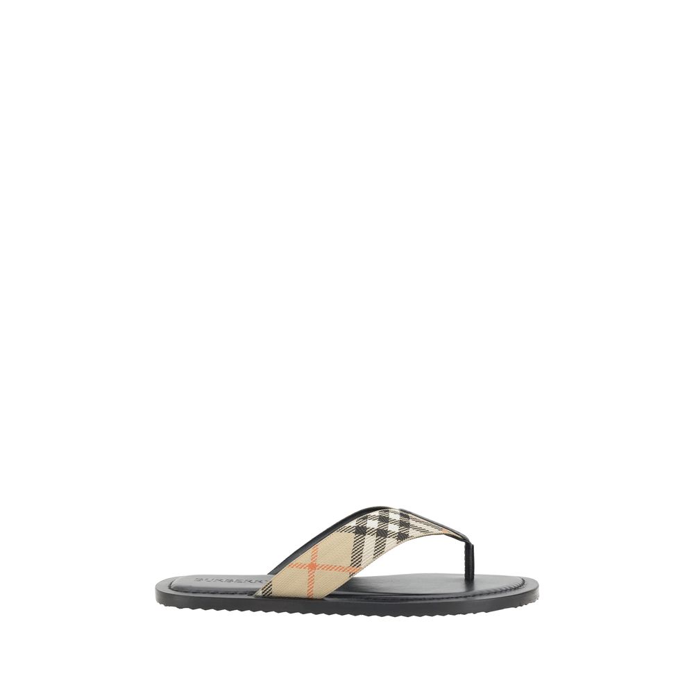 Burberry Pavilion Check Thong Sandals in Multicolour mens luxury fashion - Mens Edit