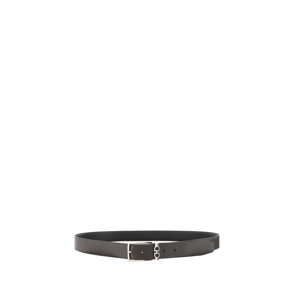 Ferragamo Reversible Full-Grain Calf Leather Belt in Black