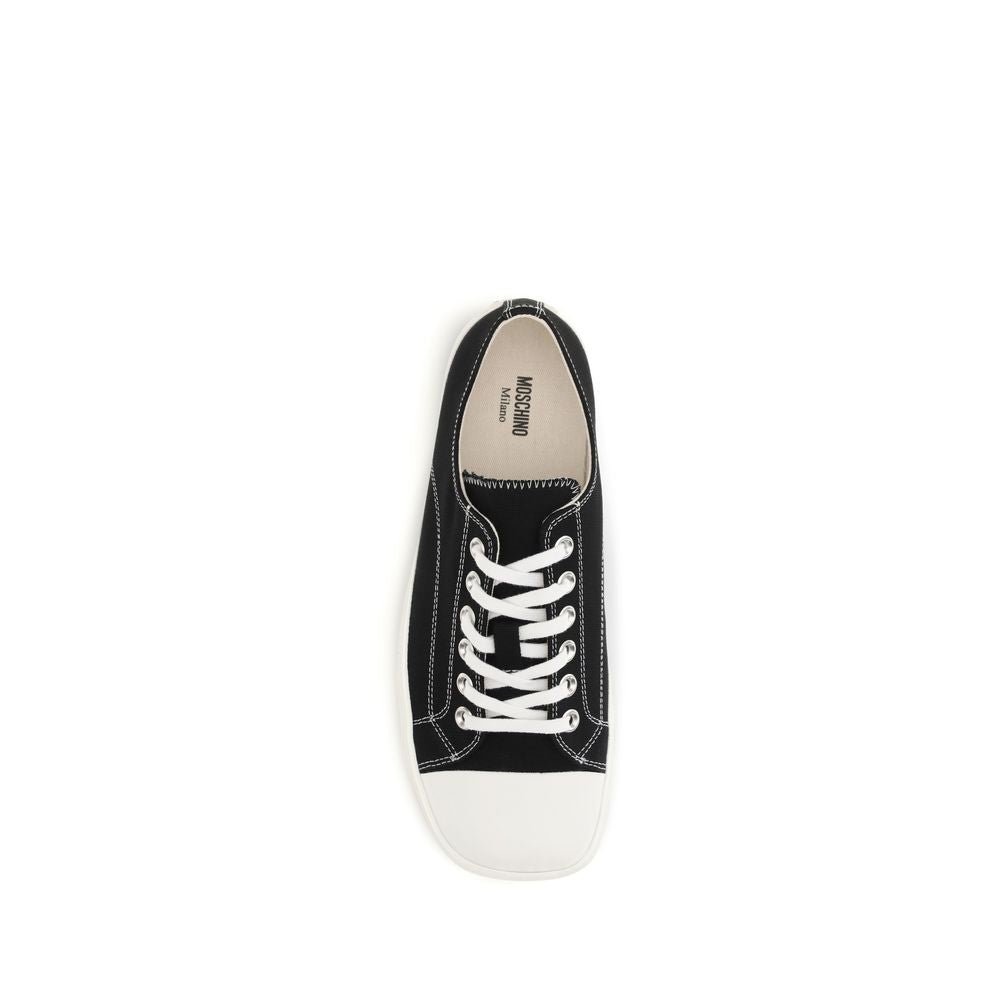 Moschino Low Top Cotton Sneakers in Black