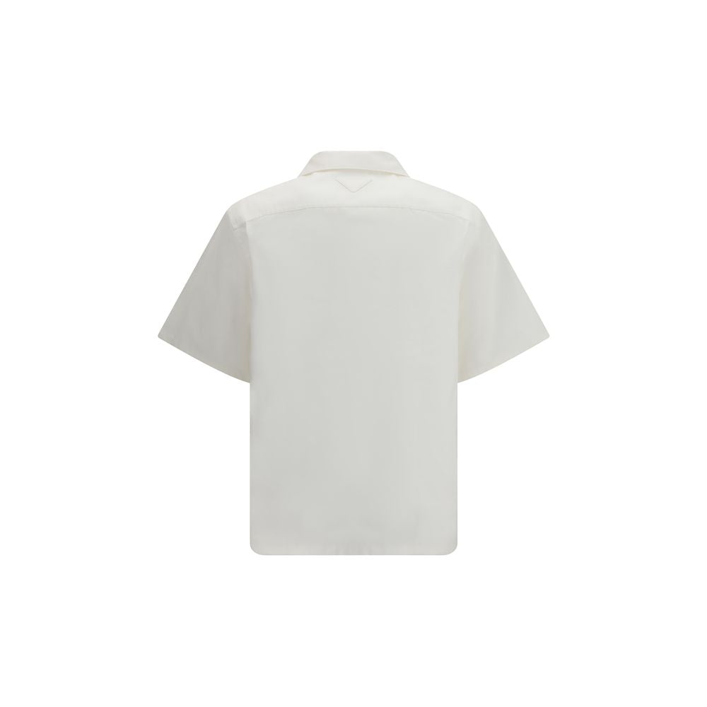 Prada Cotton Gabardine Bowling Shirt in White