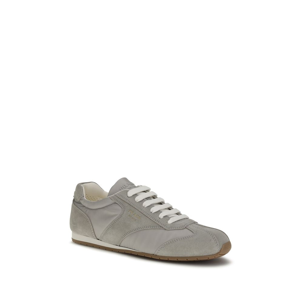Prada Calf Leather Low Top Sneakers in Gray