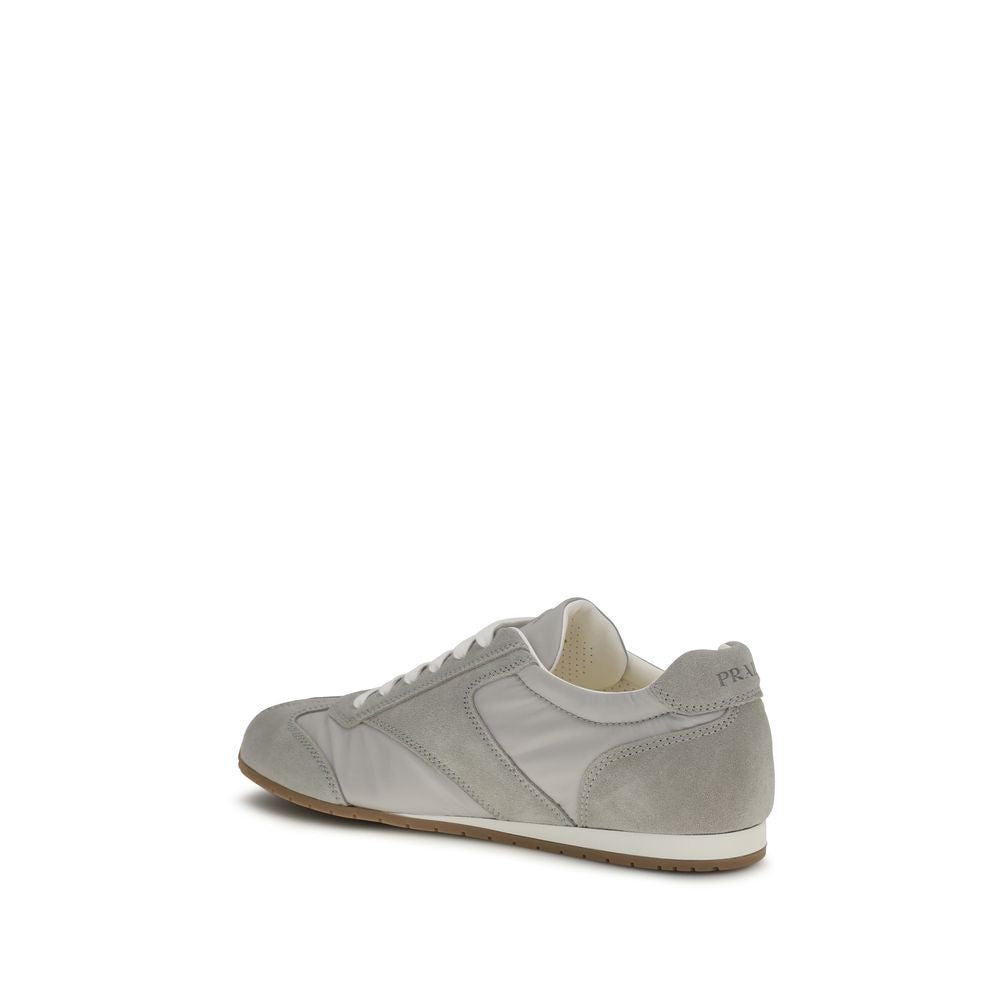 Prada Calf Leather Low Top Sneakers in Gray