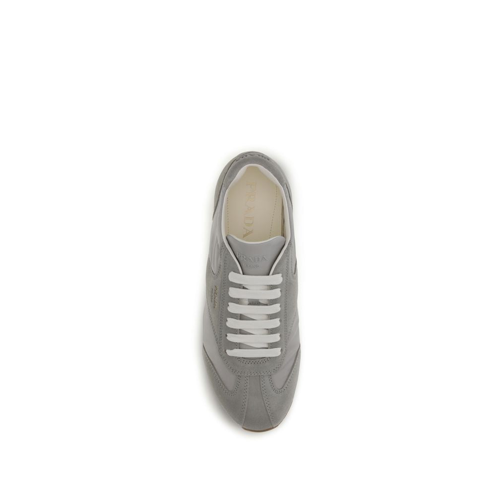 Prada Calf Leather Low Top Sneakers in Gray