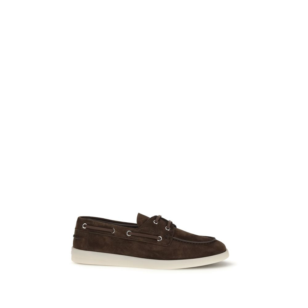 Prada Calf Leather Loafers in Brown