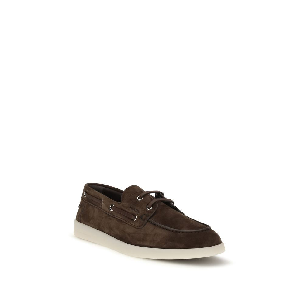 Prada Calf Leather Loafers in Brown